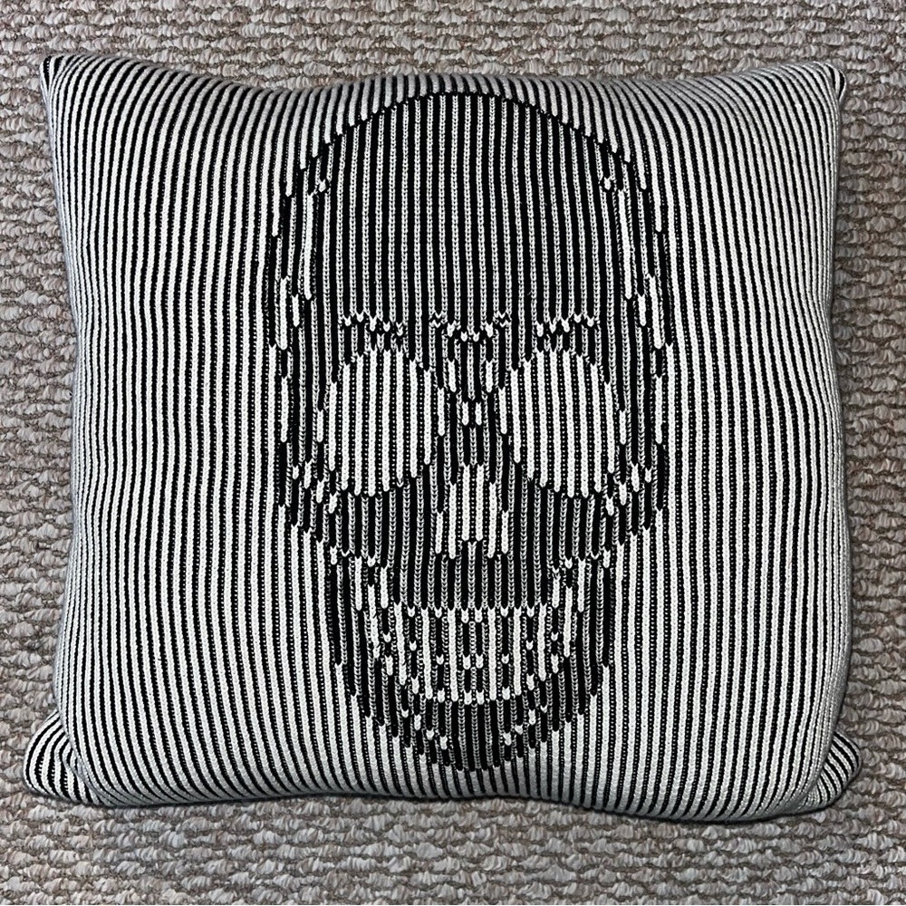 Striped Skull Accent Pillow